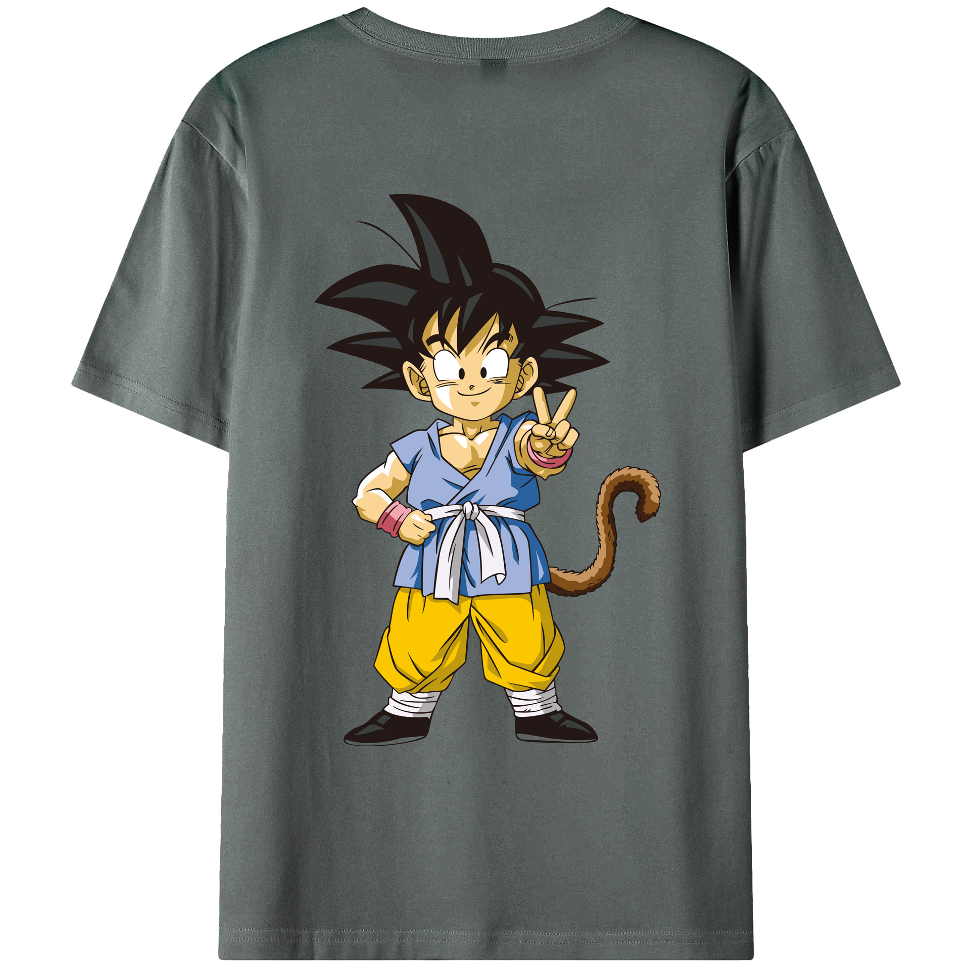 （画像用） ドラゴンボール 孫悟空（そん ごくう）Son Goku カカロット DRAGON BALL Kakarotto 綿100％ メンズ半袖Tシャツ（バックプリント） 通気性